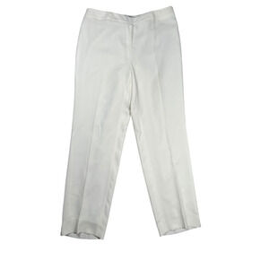 Lafayette 148 Bleecker Dress Pant Womens Size 8 White Business Classy Chic